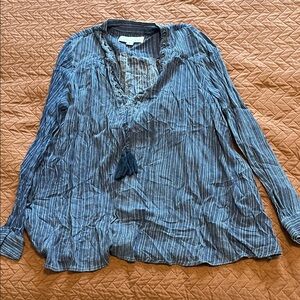 Vintage Havana Blue Striped Blouse